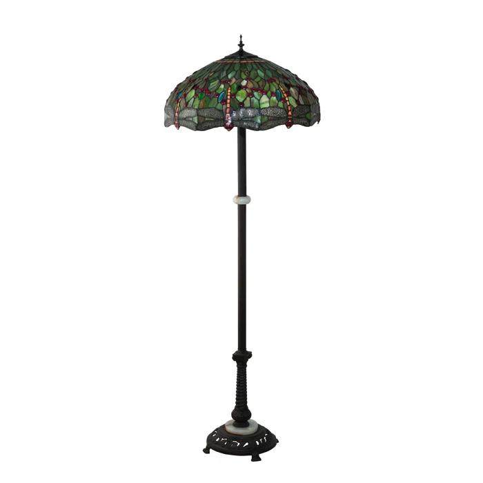 228851 Meyda 62" High Tiffany Hanginghead Dragonfly Floor Lamp