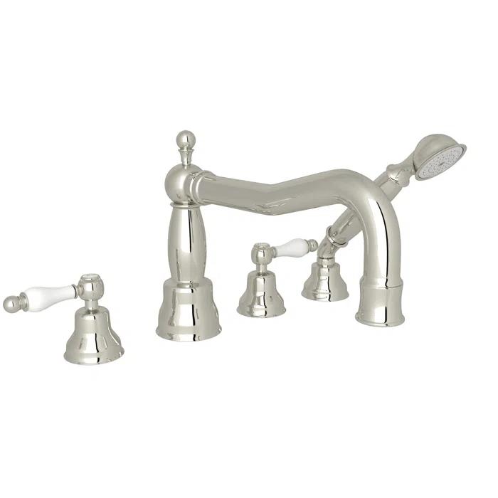 Arcana 4-Hole Deck Mount Tub Filler With Column Spout