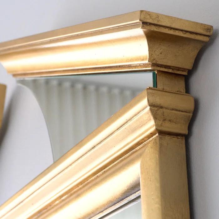 Global Views Broken Pediment Mirror-Gold Leaf