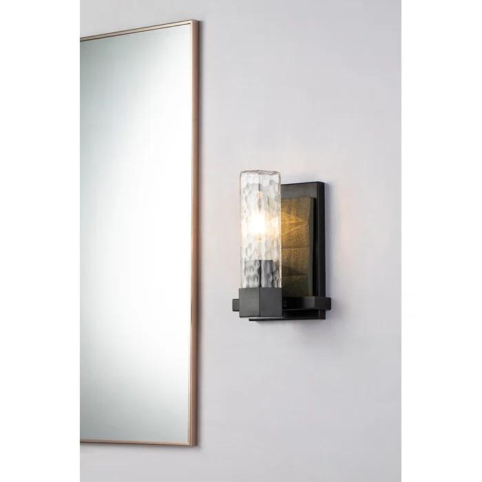 Lucas McKearn Navarre 1-light Transitional Metal Bath Vanity Light in Black/Gray