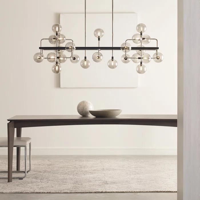 Polished Nickel 25-Light Sputnik Chandelier with Smoke Glass Shades