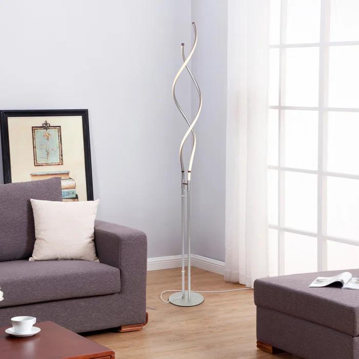 Brightech Embrace 60 in. Industrial 2-Light LED Energy Efficient Floor Lamp