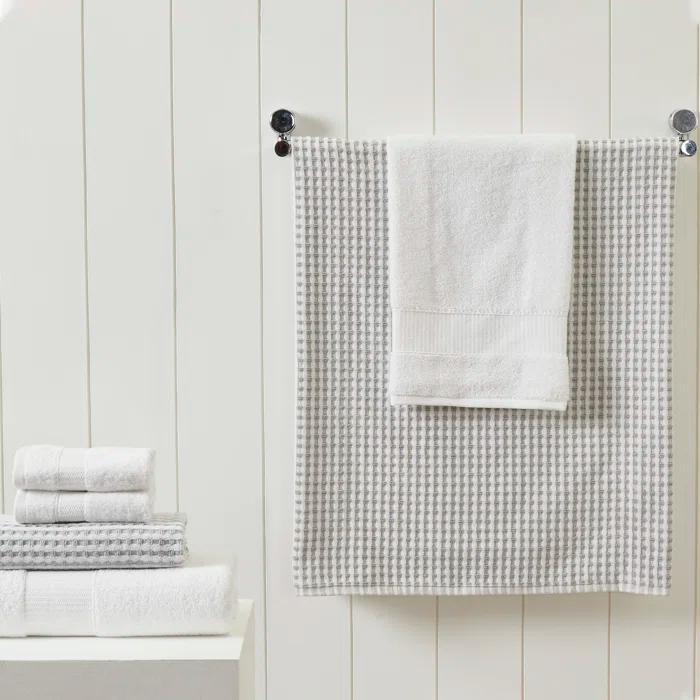 Modern Threads Drucilla 6-Piece 100% Combed Cotton Yarn Dyed Cobblestone Jacquard Towel Set