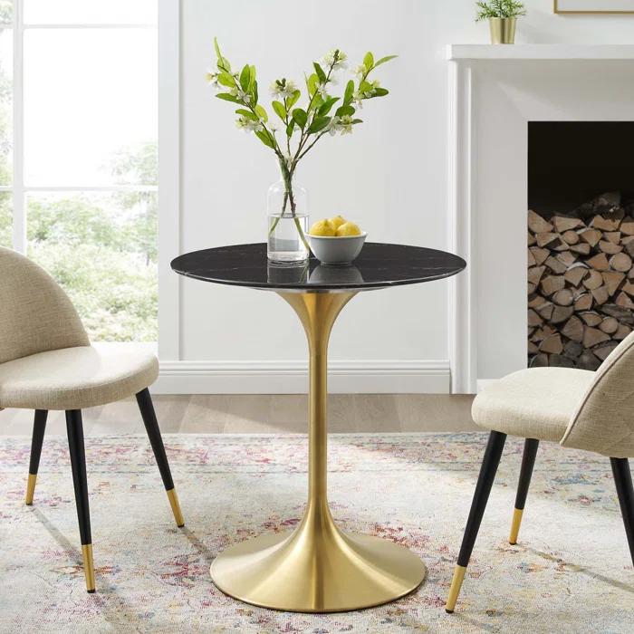Modway Lippa Bar Table, Artificial Marble Round Top, by Modway | Wayfair