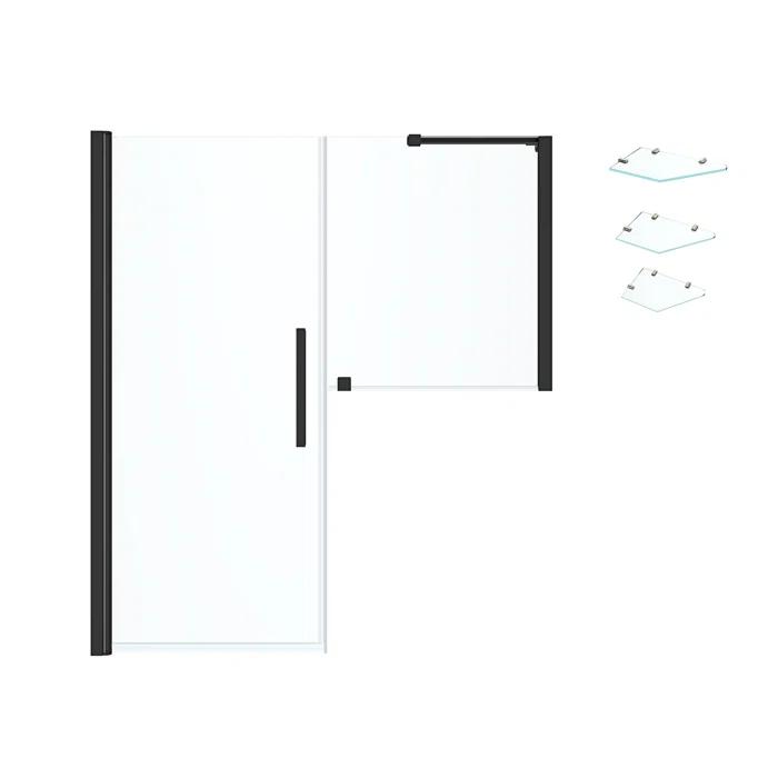 Endless Pasadena 59" W x 72" H Buttress Alcove Shower Kit, Door, Panel, Shelves