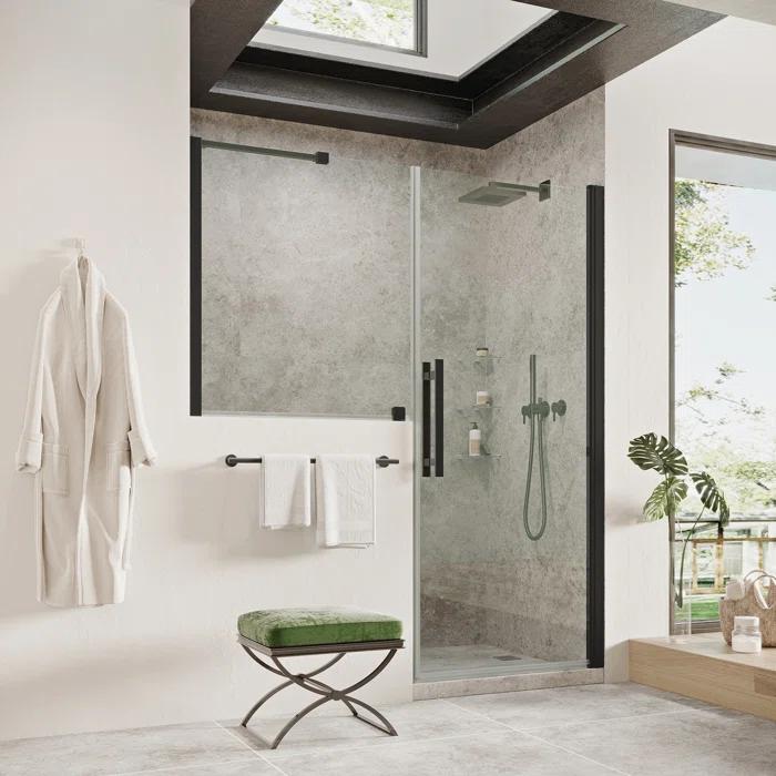 Endless Pasadena 59" W x 72" H Buttress Alcove Shower Kit, Door, Panel, Shelves