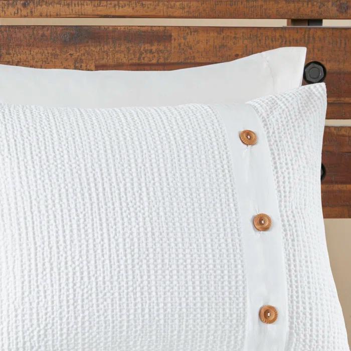Marcus 3 Piece Cotton Waffle Weave Duvet Cover Set