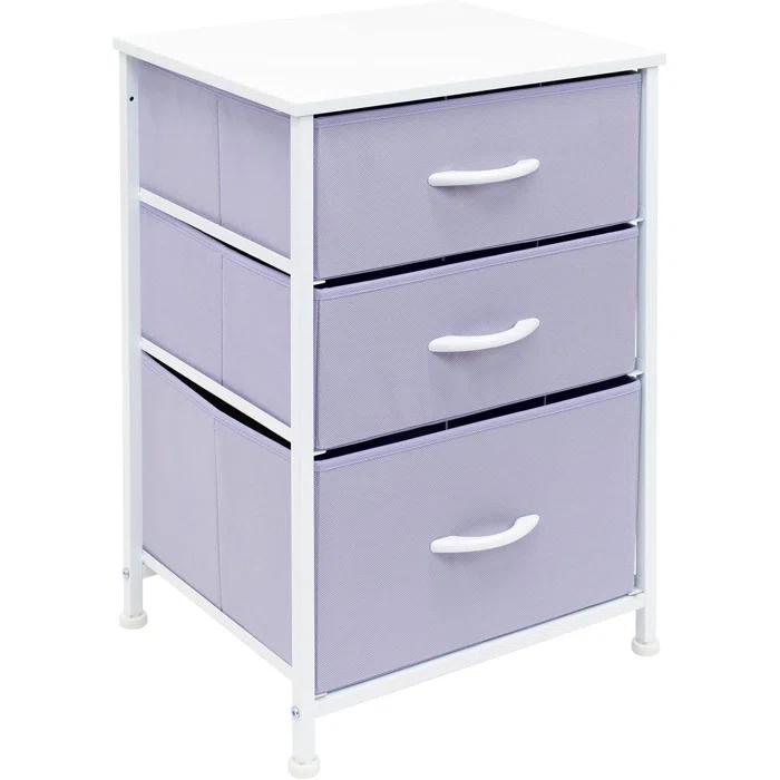 Sorbus Sorbus 3 Drawers Nightstand with Steel Frame, Wood Top & Fabric Bins