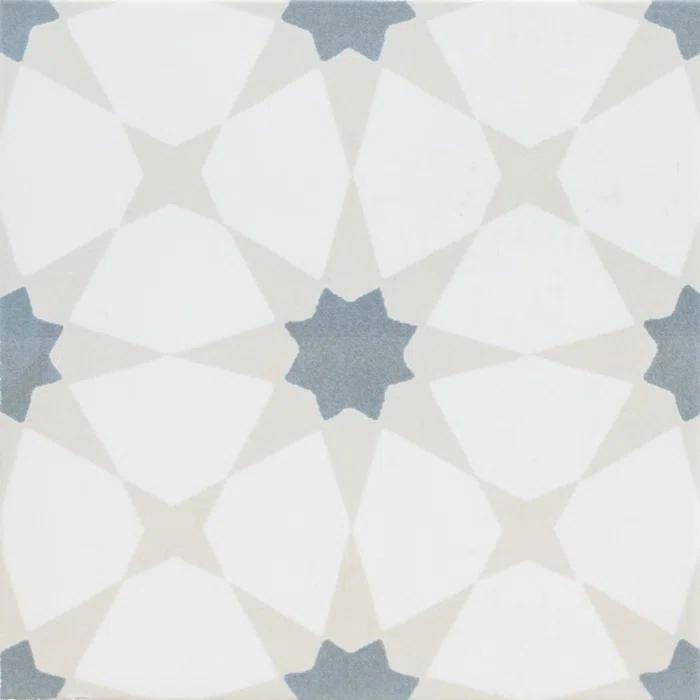 Amara 8" x 8" Encaustic Look Matte Porcelain Floor & Wall Tile