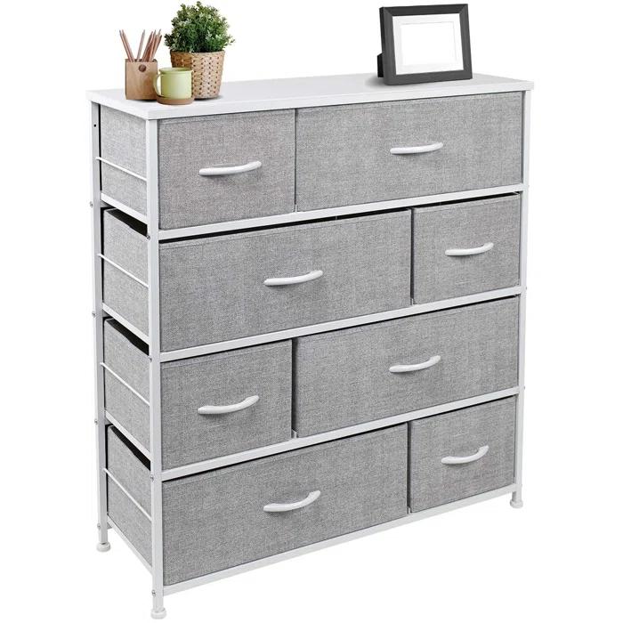 Sorbus Sorbus 8 Drawers Dresser with Steel Frame and Wood Top