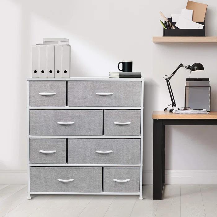 Sorbus Sorbus 8 Drawers Dresser with Steel Frame and Wood Top