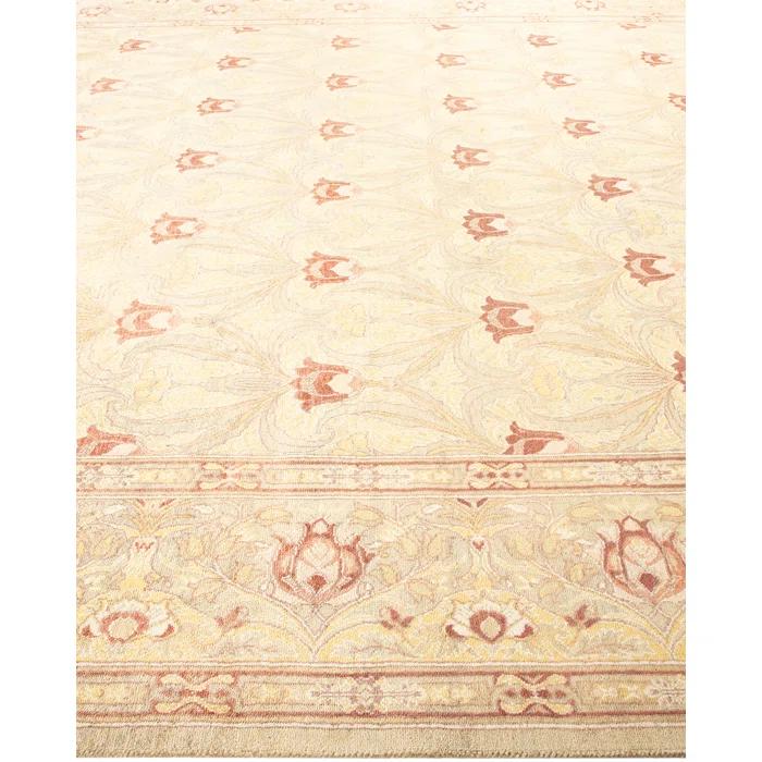 Eclectic, One-of-a-Kind Hand-Knotted Area Rug - Ivory, 9' 2" x 11' 9"