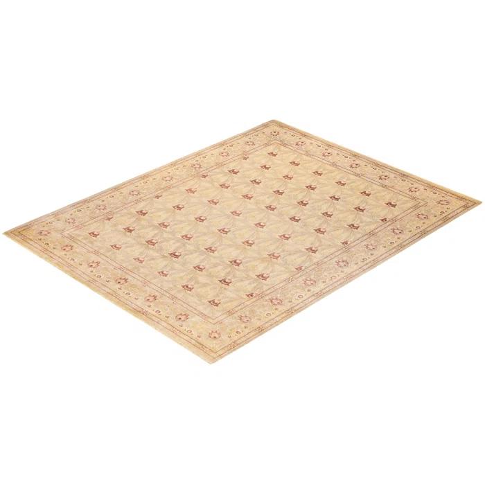 Eclectic, One-of-a-Kind Hand-Knotted Area Rug - Ivory, 9' 2" x 11' 9"