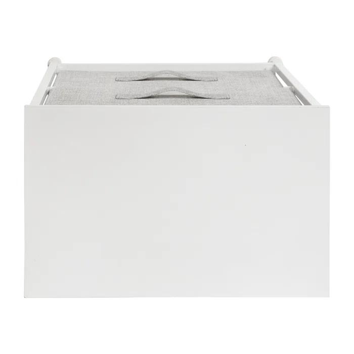 Flash Furniture Malone 2 Drawer Storage Stand with Wood Top & Fabric Pull Drawers