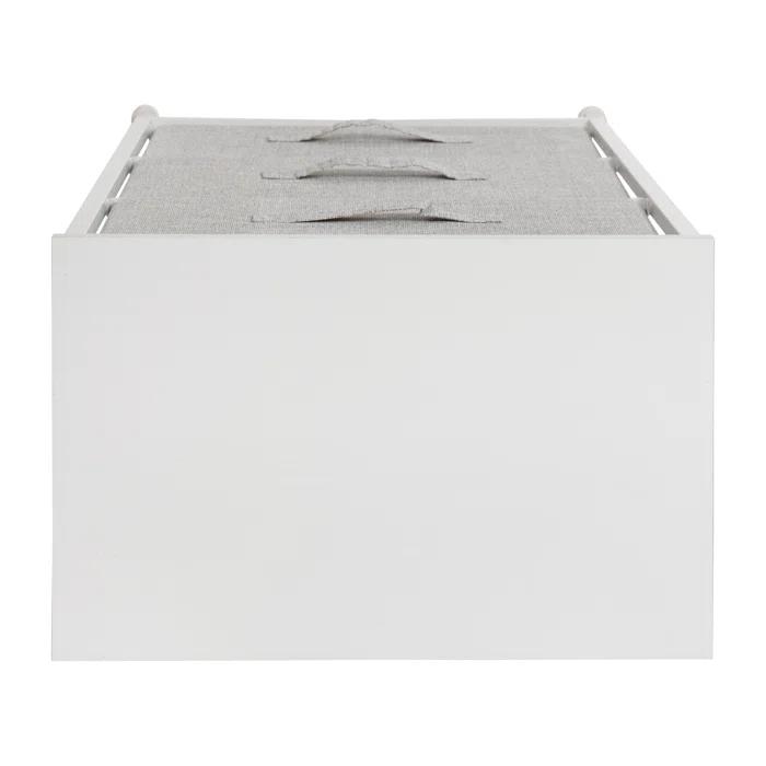Flash Furniture Malone 3 Drawer Vertical Storage Dresser with Wood Top & Fabric Pull Drawers