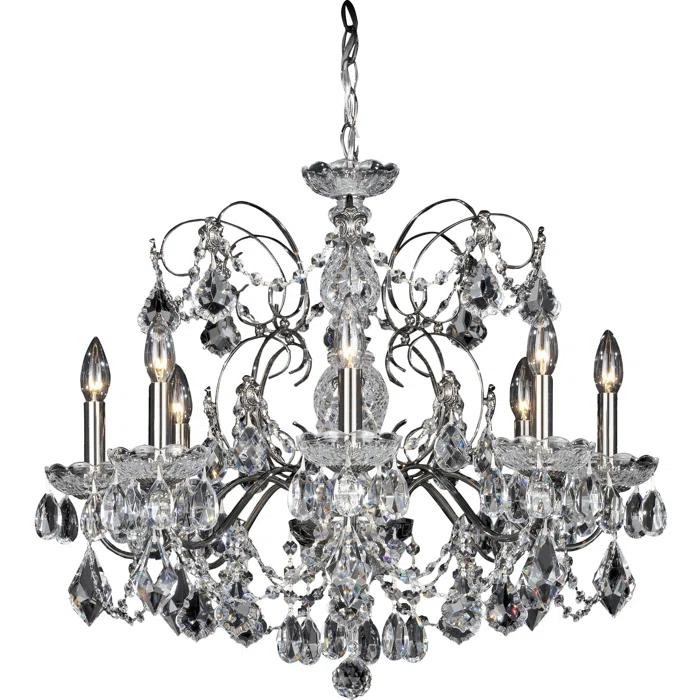 Century 8 - Light Glass Tiered Chandelier