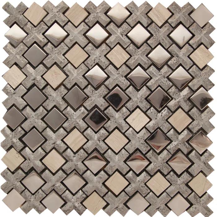 11" x 11" Glass Grid Mosaic Wall Tile