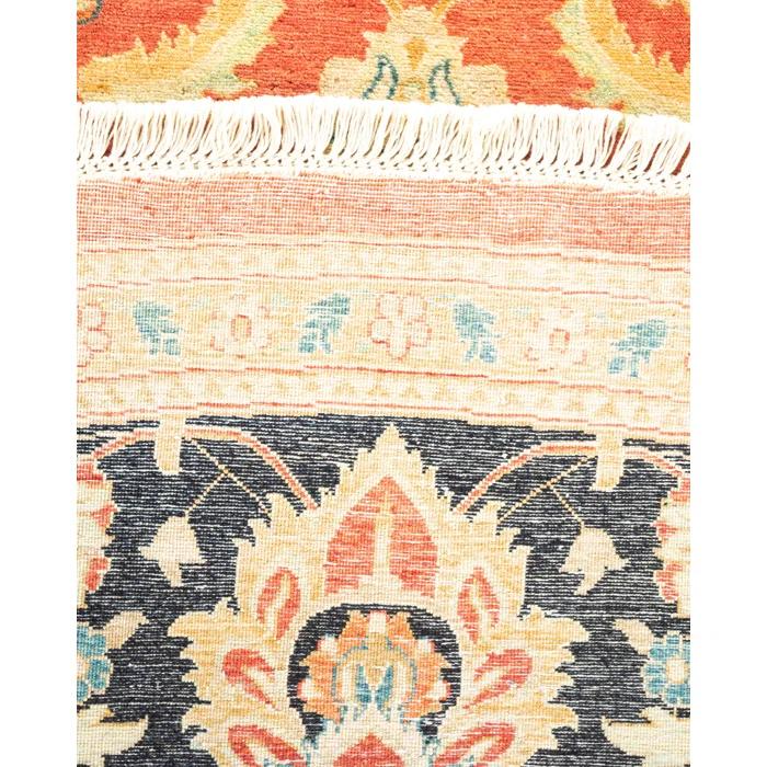 Isabelline Veeru One-of-a-Kind 9' 1" X 9' 1" 2010s Round Wool Area Rug in Orange