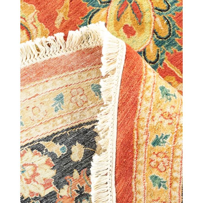 Isabelline Veeru One-of-a-Kind 9' 1" X 9' 1" 2010s Round Wool Area Rug in Orange