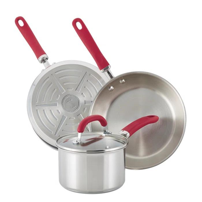 Rachael Ray Rachael Ray Create Delicious Stainless Steel Cookware Induction Pots and Pans Set, 10 Piece