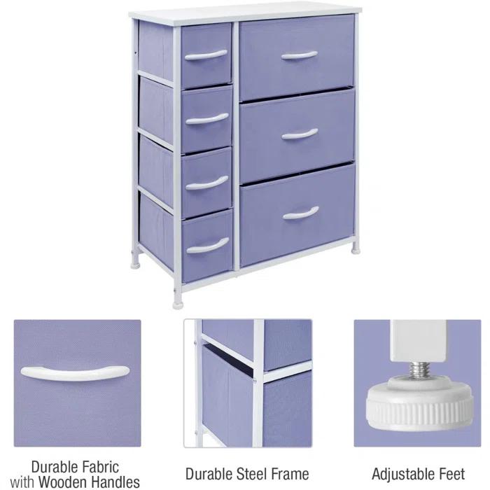 Sorbus Sorbus 7 Drawers Dresser with Steel Frame and Wood Top