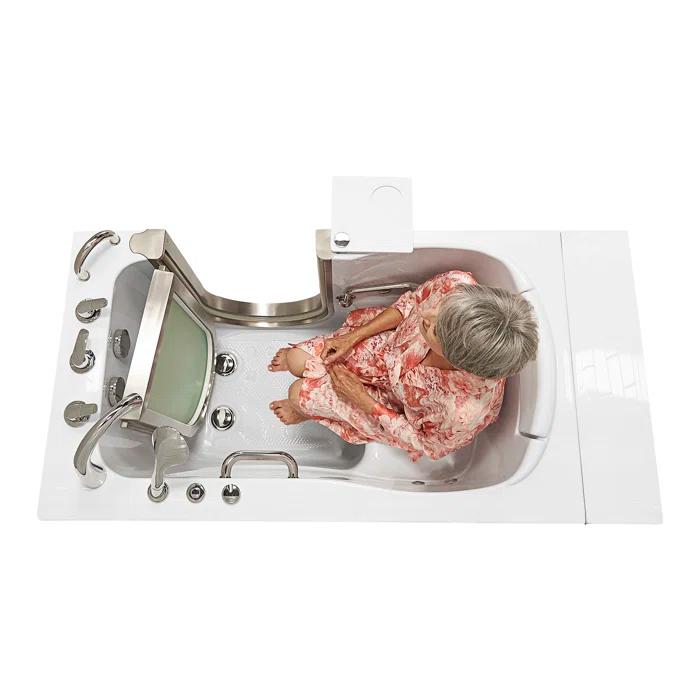 Royal 32"x52" Acrylic Hydro Massage Walk-In Bathtub, Heated Seat, Fast Fill Faucet, 2" Dual Drain