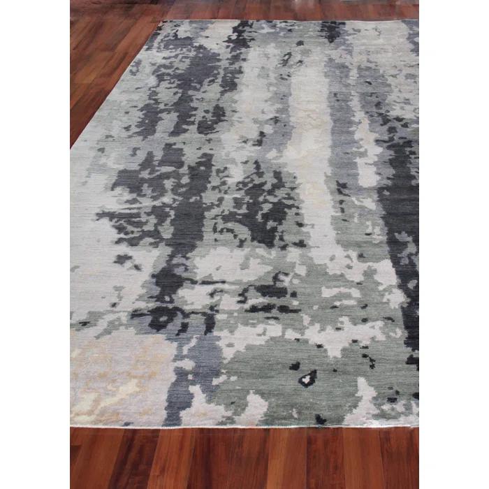 Bamboo Silk Abstract Area Rug
