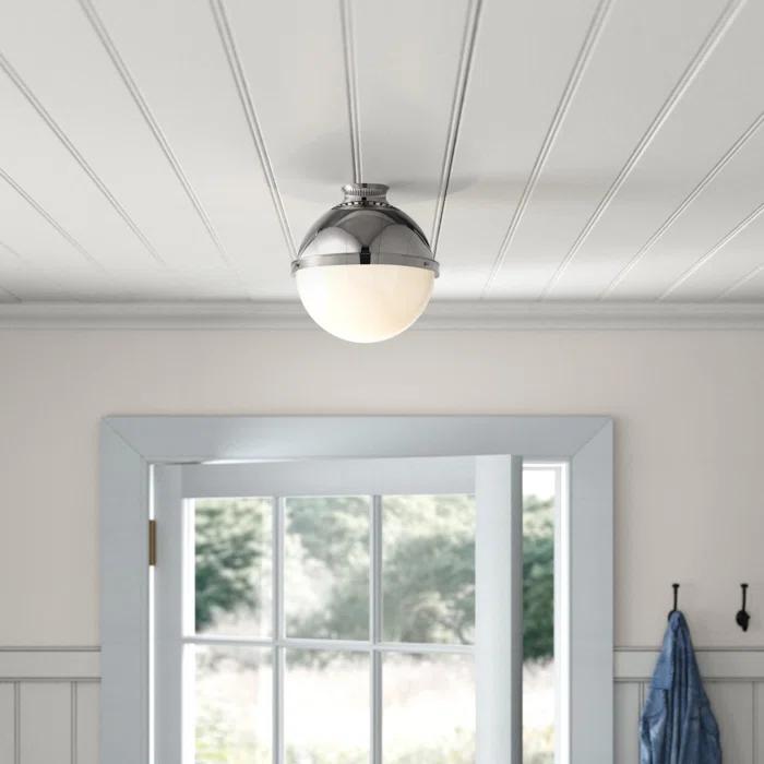 Manila Single Light Glass Semi Flush Mount
