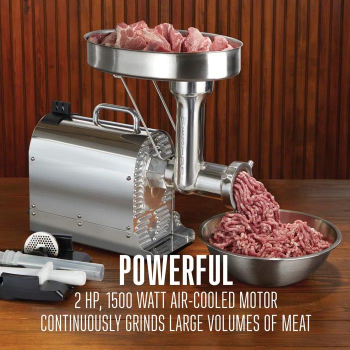 Weston Pro Series Stainless Steel Electric Meat Grinder with Sausage Stuffer