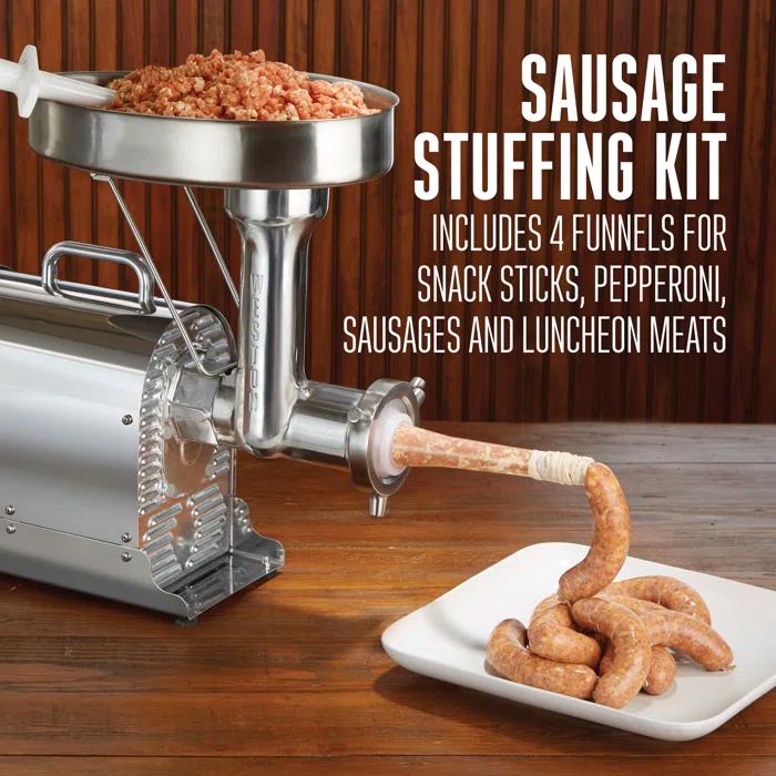 Weston Pro Series Stainless Steel Electric Meat Grinder with Sausage Stuffer