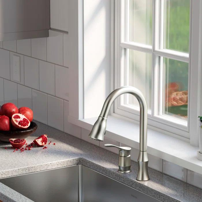 Karran Hillwood Single Handle Pull Down Sprayer Kitchen Faucet