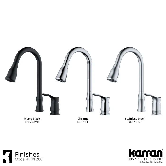 Karran Hillwood Single Handle Pull Down Sprayer Kitchen Faucet