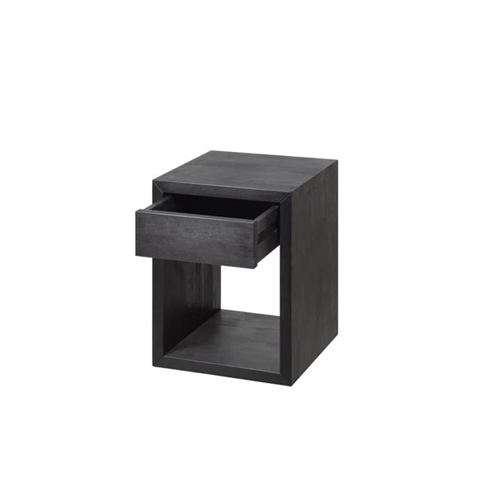 Red Barrel Studio® Scandinavian Style Natural Solid Wood Nightstand With 1 Drawer