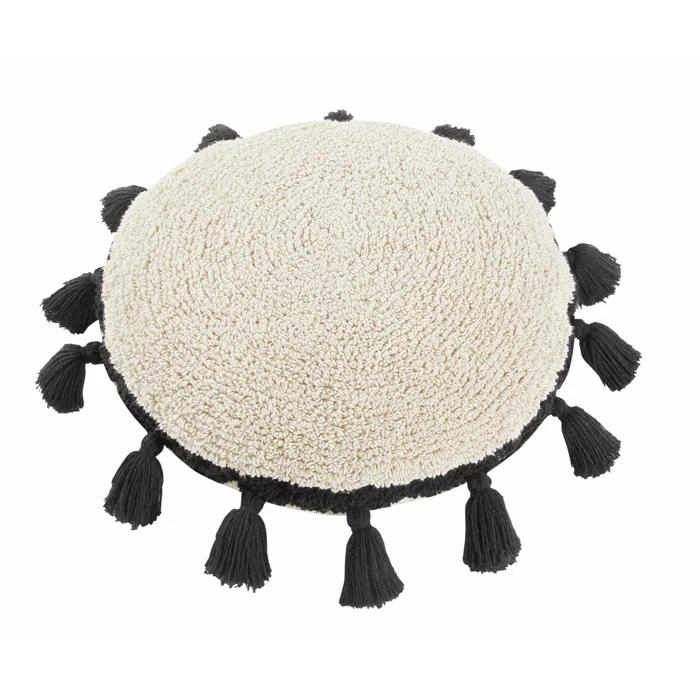 Lorena Canals Circle Tassels Cotton Blend Reversible Throw Pillow