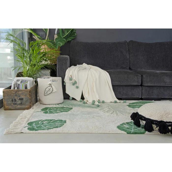 Lorena Canals Circle Tassels Cotton Blend Reversible Throw Pillow