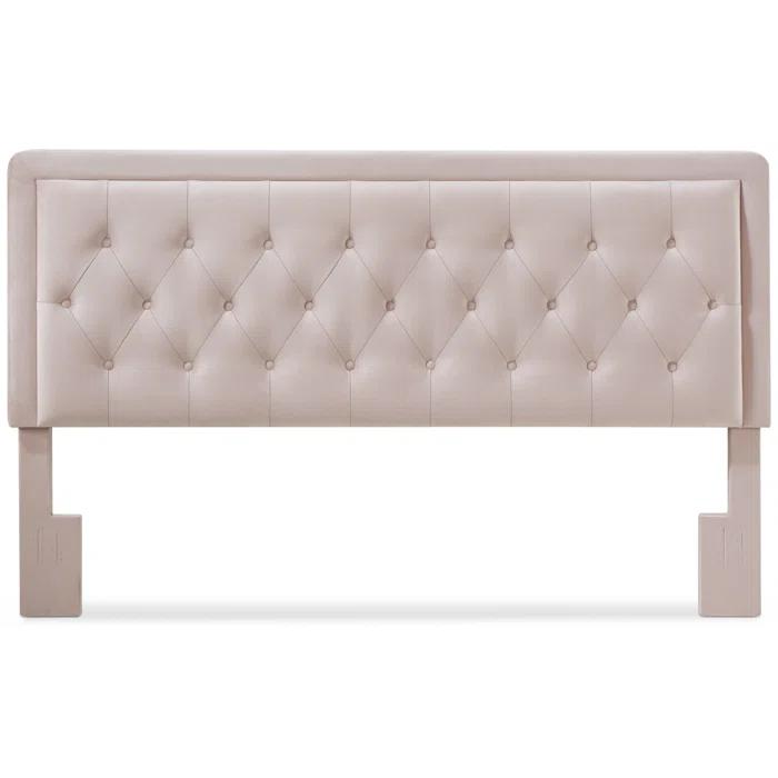 Elle Decor Amery Elle Décor Diamond Stitched Tufted Headboard with Padded Button-Tufting