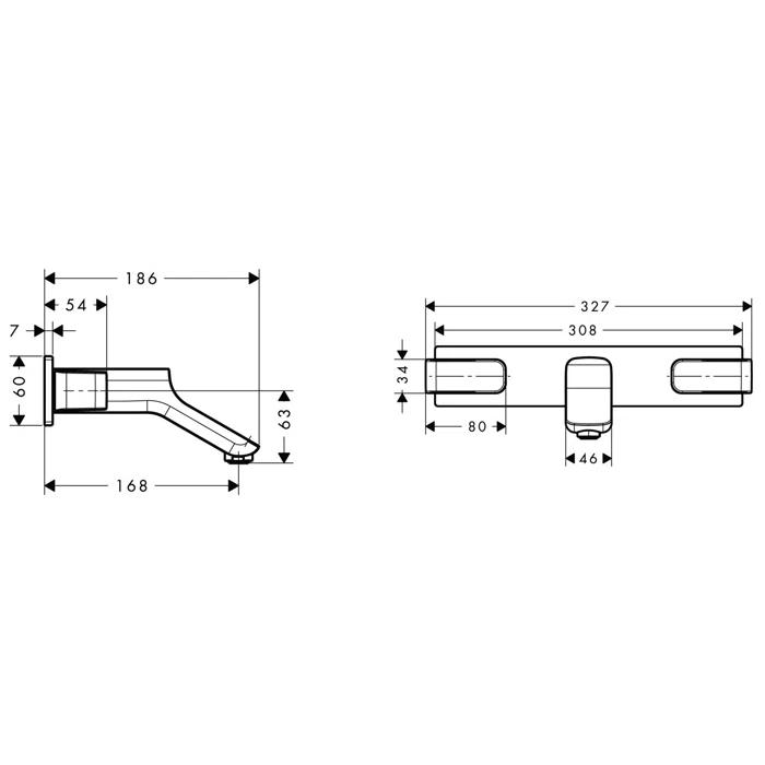 Urquiola Wall Mounted Optional 2-handle Bathroom Faucet