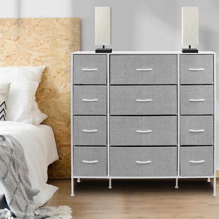 Sorbus Sorbus 12 Drawers Dresser with Steel Frame and Wood Top