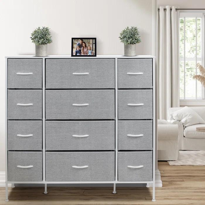 Sorbus Sorbus 12 Drawers Dresser with Steel Frame and Wood Top