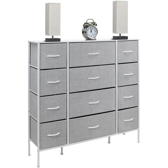 Sorbus Sorbus 12 Drawers Dresser with Steel Frame and Wood Top