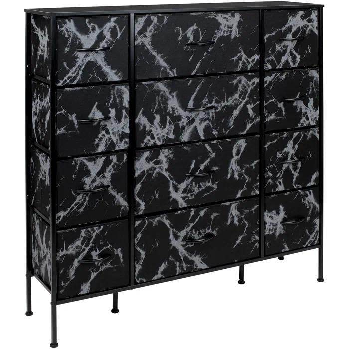 Sorbus 12 Drawers Dresser with Steel Frame and Wood Top
