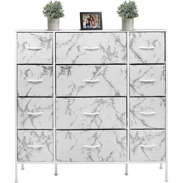 Sorbus Sorbus 12 Drawers Dresser with Steel Frame and Wood Top