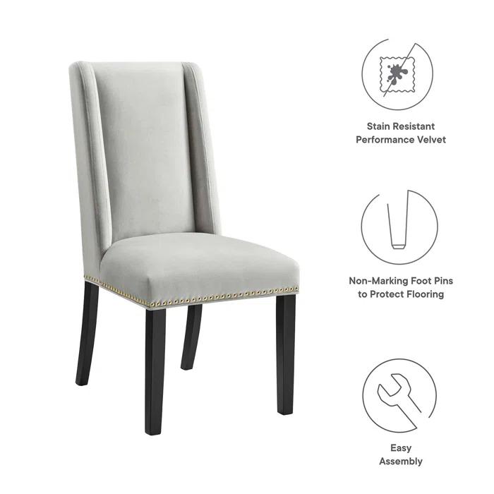 Modway Baron Performance Velvet Dining Chairs by Modway (Set of 2)
