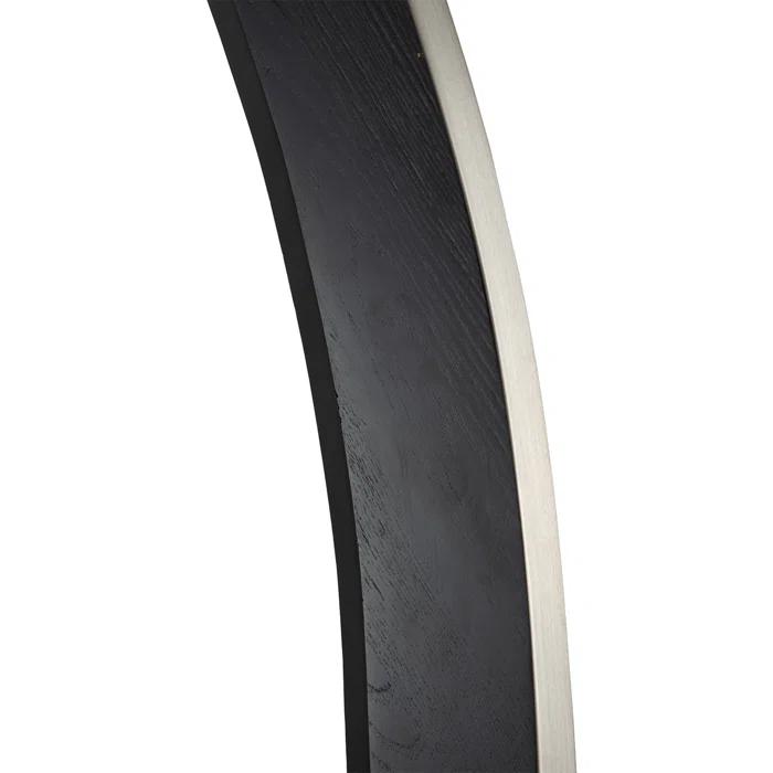 Nova of California Vaulted Arc Floor Lamp by Peter Morelli - 86", 1968 design, Black Wood, Satin Nickel, Dimmer Switch, V-base