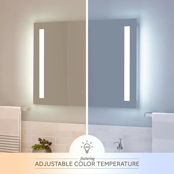 Signature Hardware Curie Motion Sensing Lighted Bathroom Vanity Mirror with Tunable LED