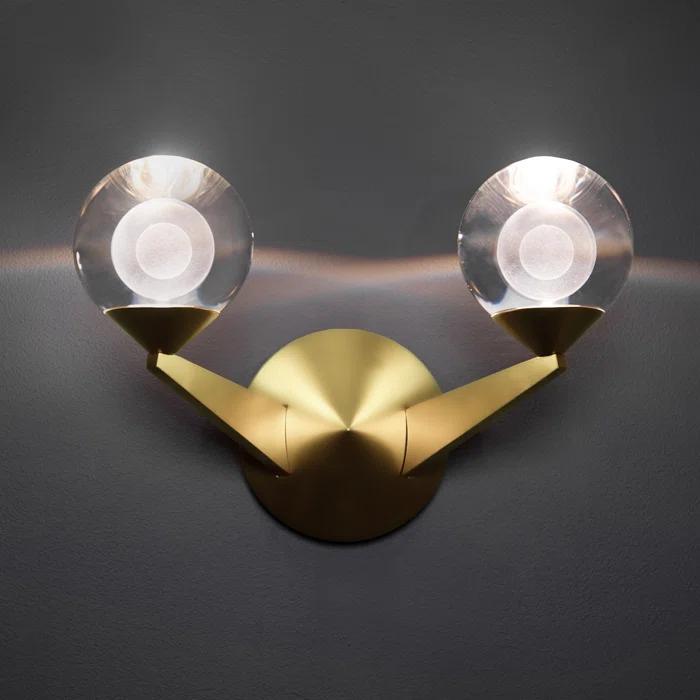 Double Bubble Aluminum LED Armed Sconce