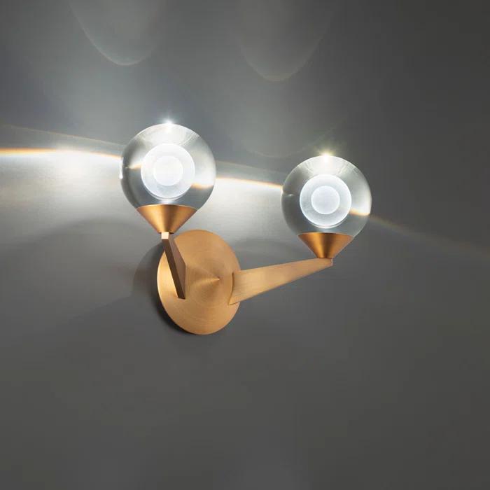 Double Bubble Aluminum LED Armed Sconce