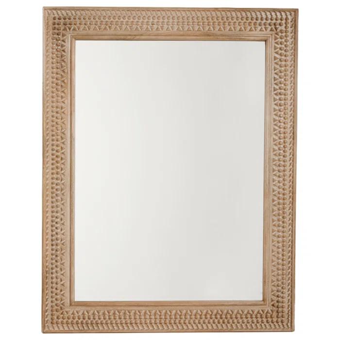 Ebern Designs Solid Wood Flat Mirror