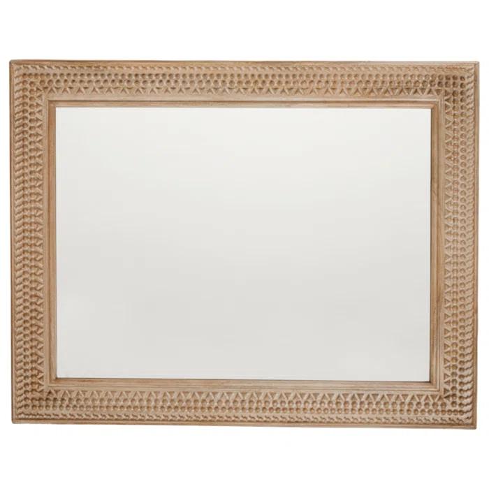 Ebern Designs Solid Wood Flat Mirror