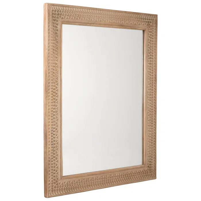 Ebern Designs Solid Wood Flat Mirror
